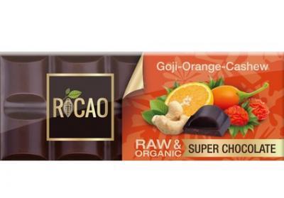 Čokoláda Rocao goji pomeranč kešu BIO RAW 38g